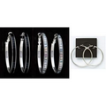 Hoop Earrings-Silver Plated Aurora Borealis